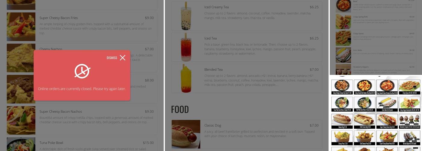 Bobablastic Menu