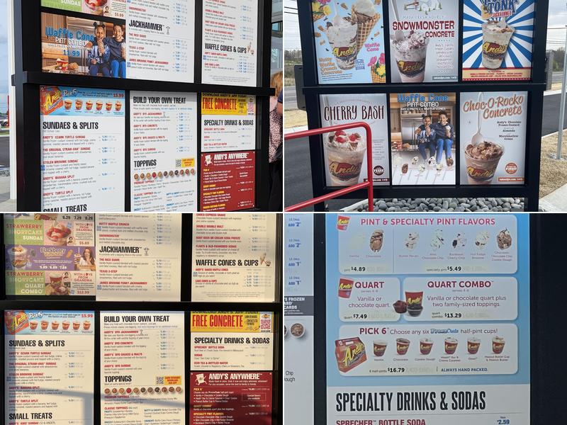Andy's Frozen Custard Menu