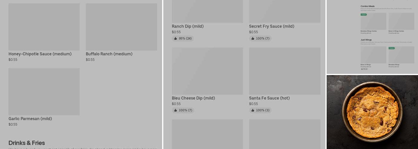 It's Just Wings Menu