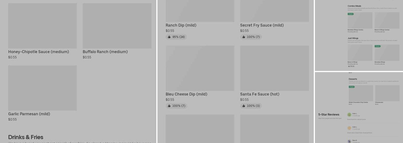 It's Just Wings Menu
