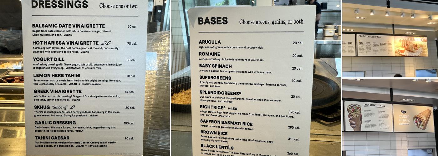 CAVA Menu