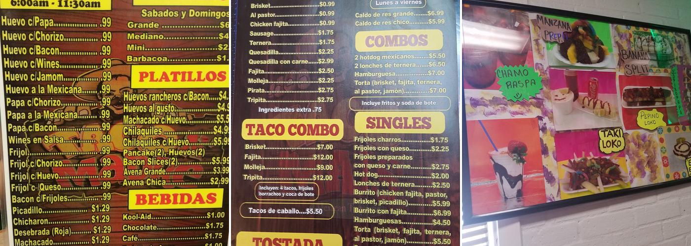 Taco Mais Menu
