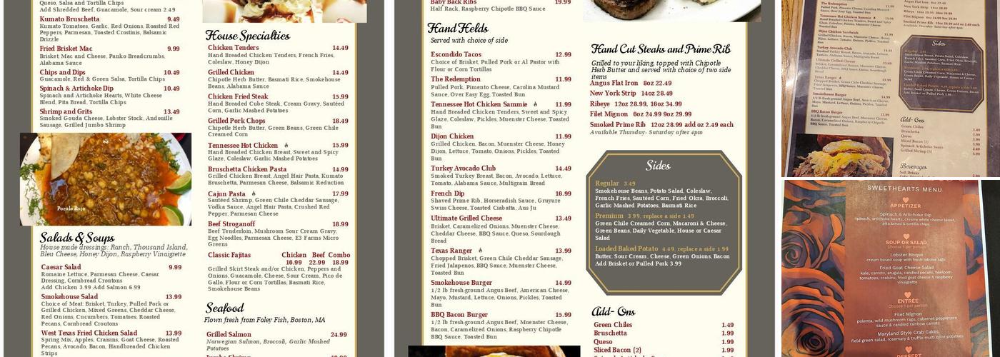 The Escondido Grill Menu