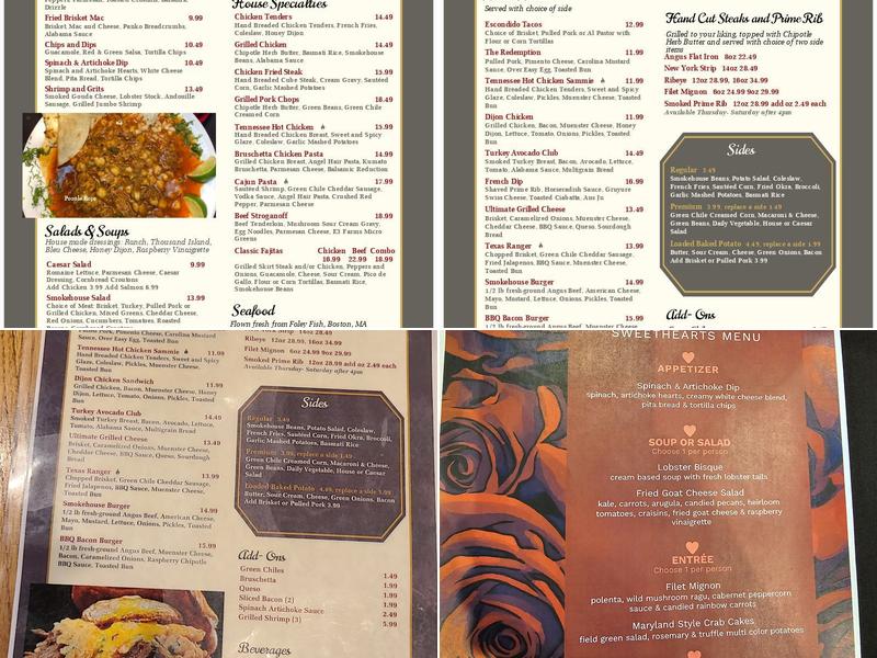 The Escondido Grill Menu