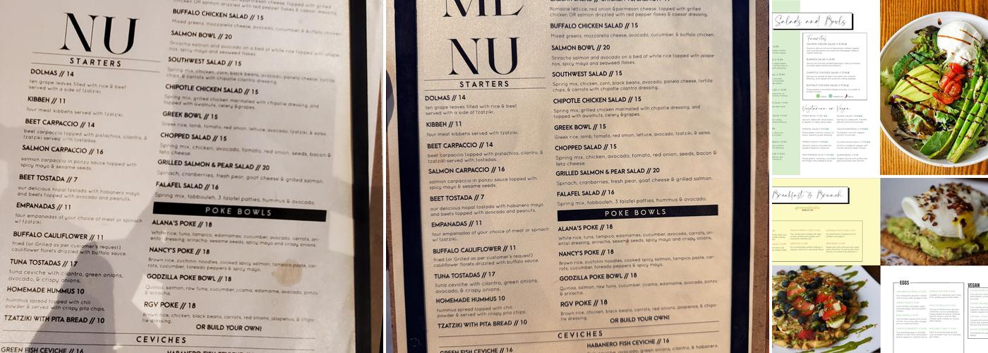 Greens & Lemons Menu