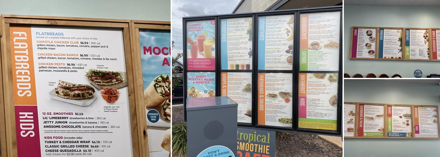 Tropical Smoothie Cafe Menu