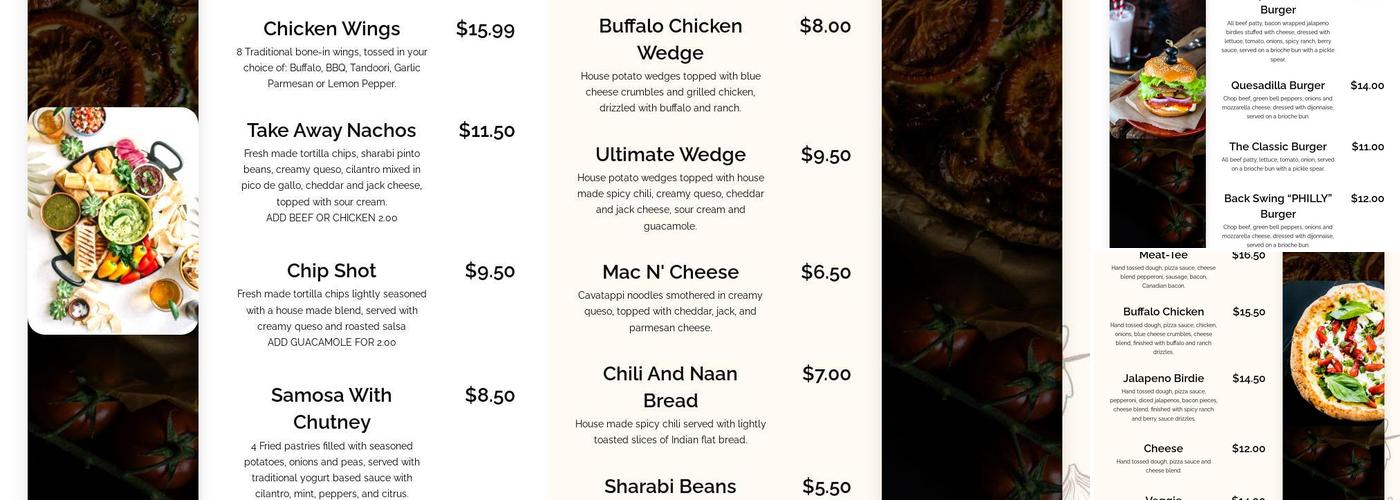 Topgolf Swing Suite at Hawthorn Suites Odessa Menu