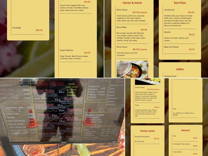 El Taco Loco Birrieria Menu