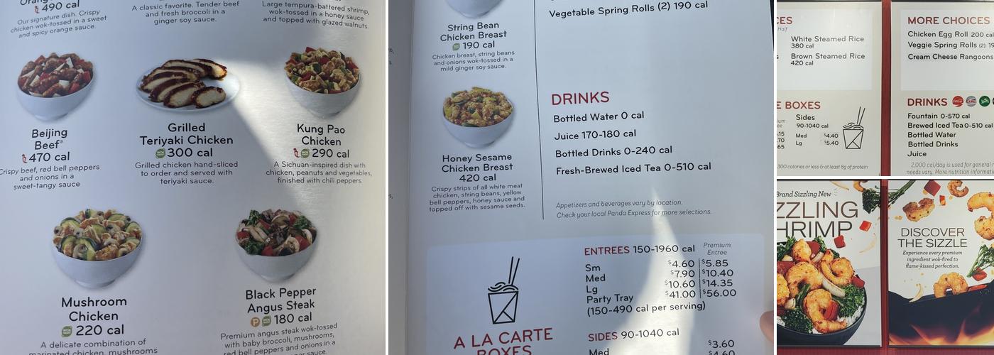 Panda Express Menu