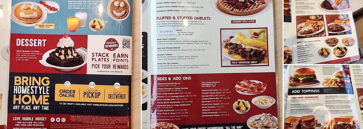 Huddle House Menu