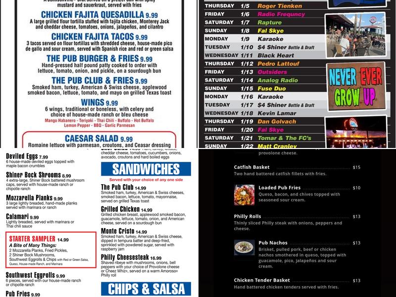 The Pub Menu