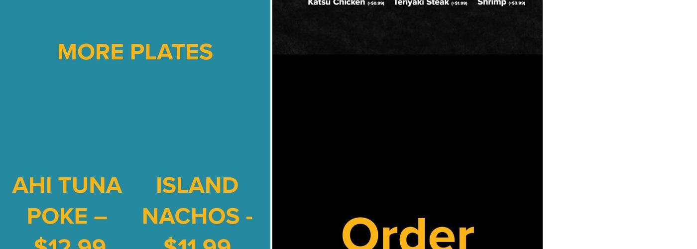 Kokonut Island Grill Woodscross Menu