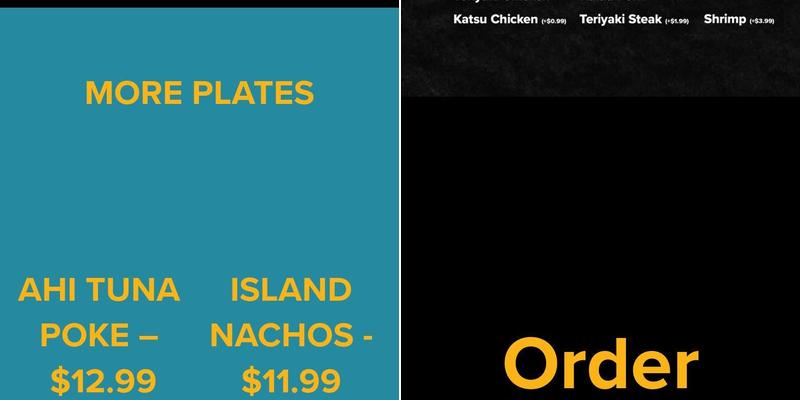 Kokonut Island Grill Woodscross Menu