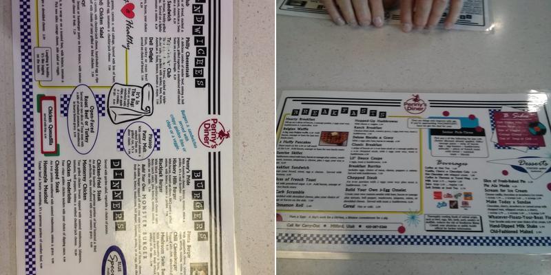 Pennys Diner Menu