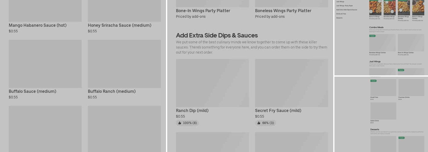 It's Just Wings Menu