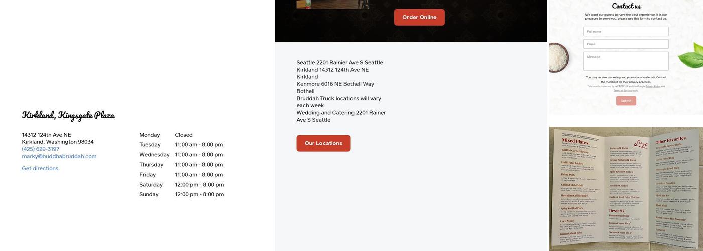 Buddha Bruddah Kirkland Menu