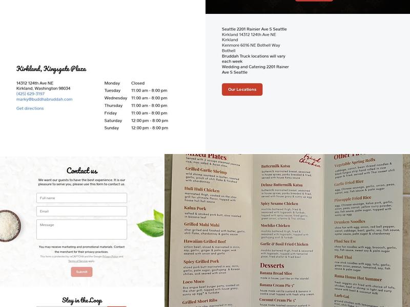 Buddha Bruddah Kirkland Menu