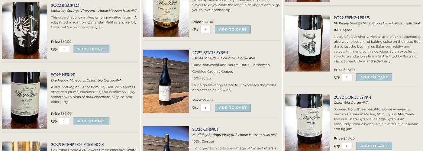 Domaine Pouillon Menu