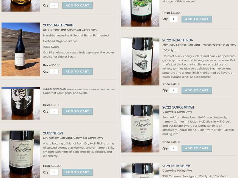 Domaine Pouillon Menu