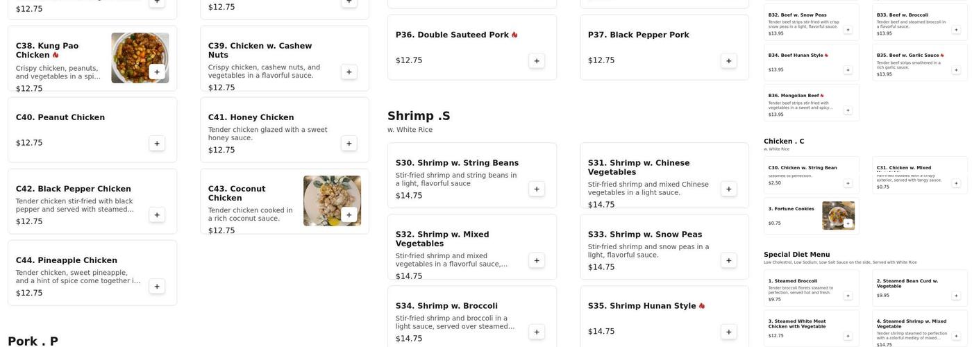 Peking Chinese Super Buffet Menu