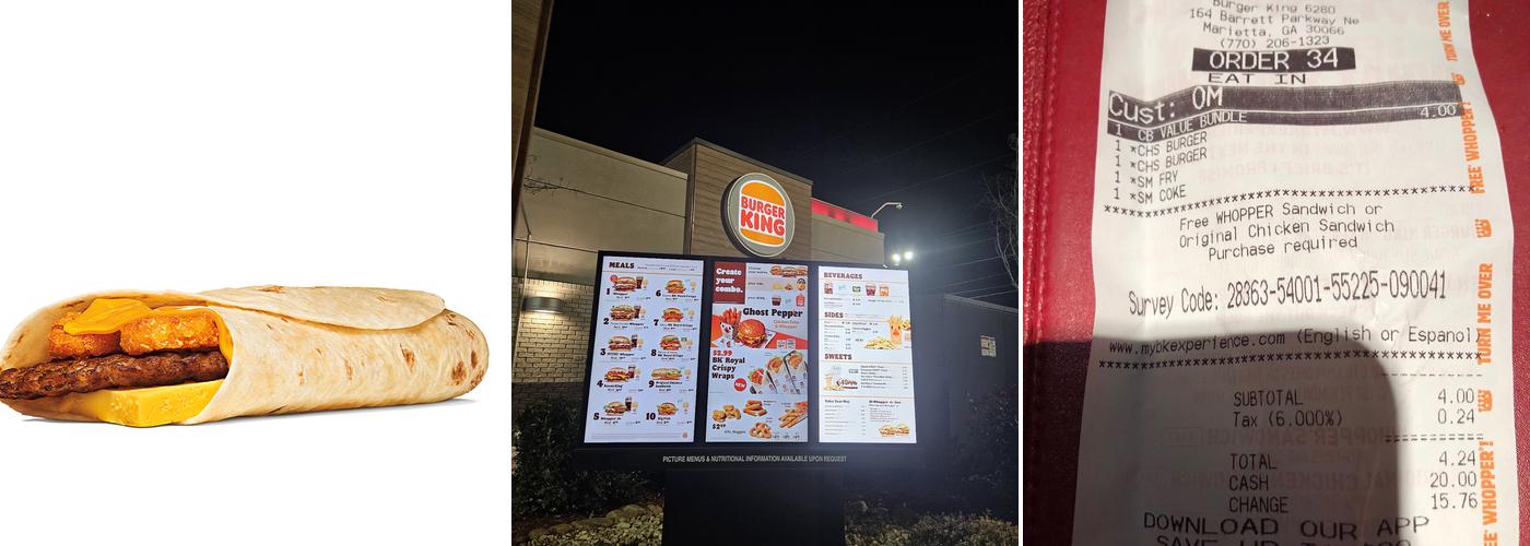 Burger King Menu