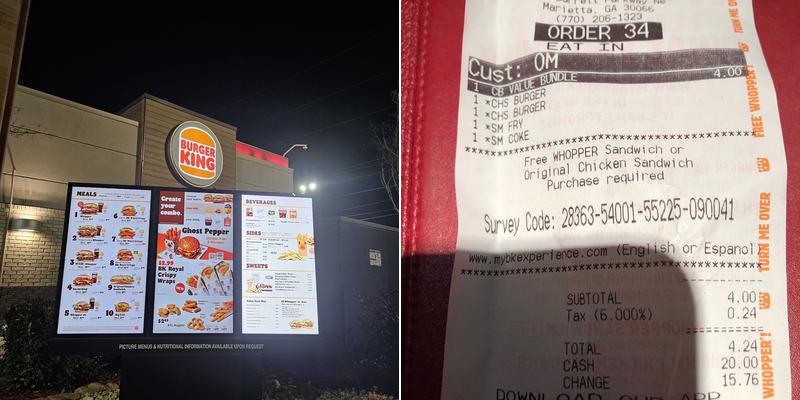 Burger King Menu