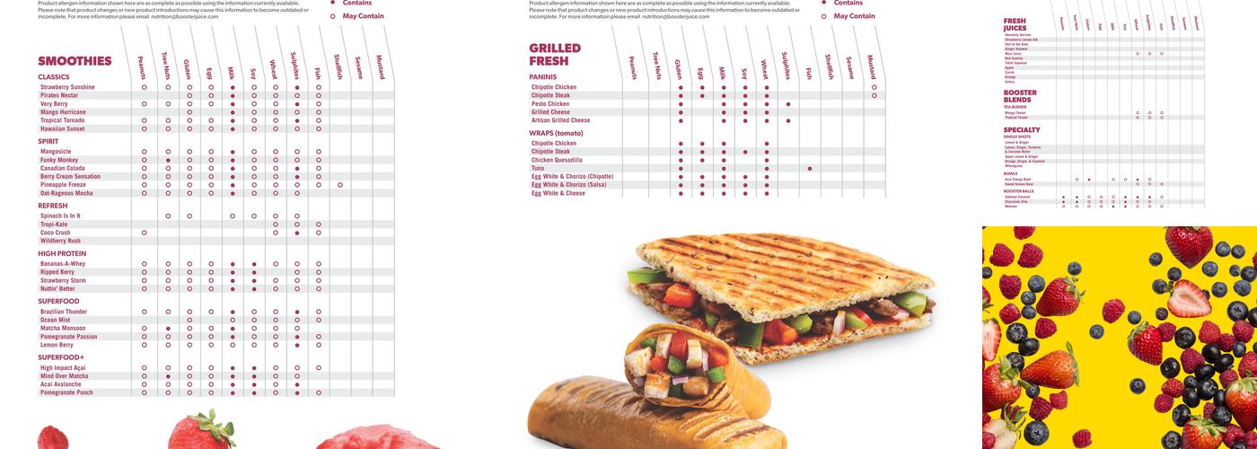 Booster Juice Menu