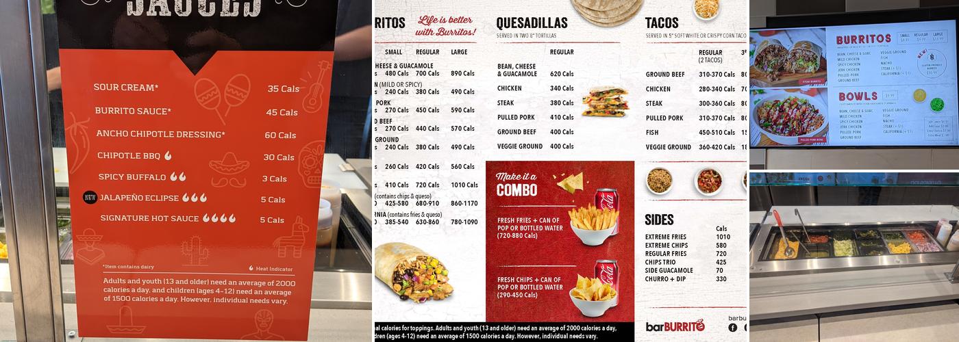 barBURRITO Menu
