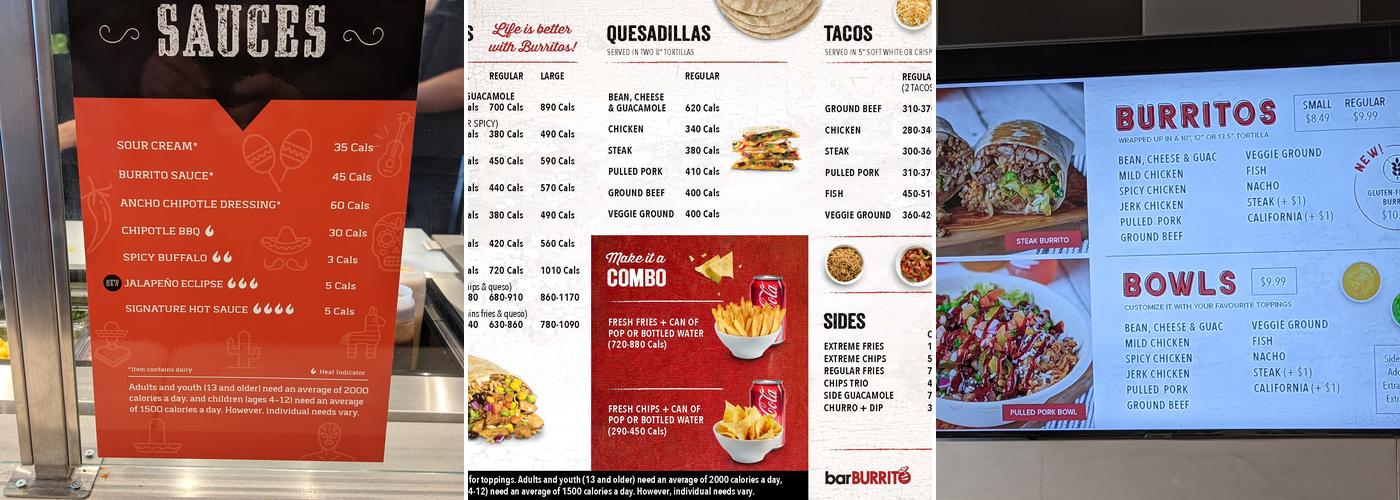 barBURRITO Menu