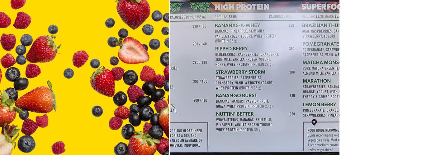 Booster Juice Menu
