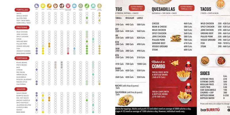 barBURRITO Menu