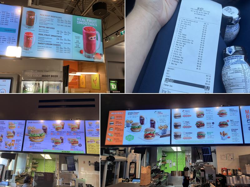 A&W Canada Menu