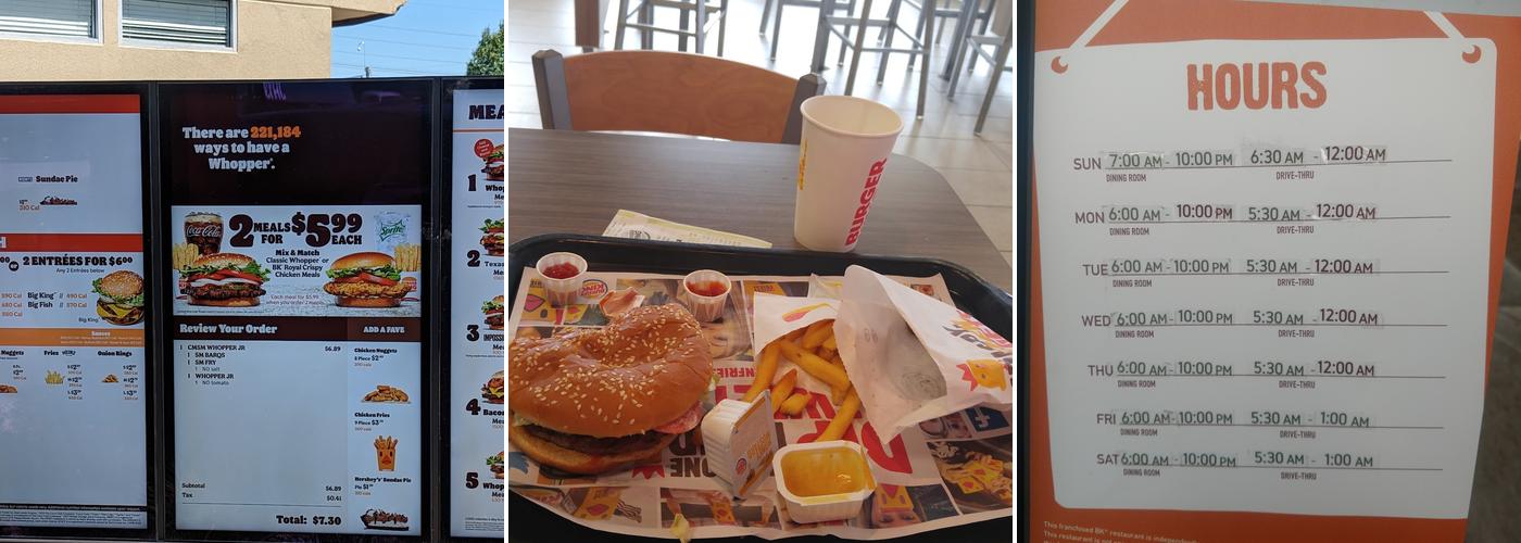 Burger King Menu