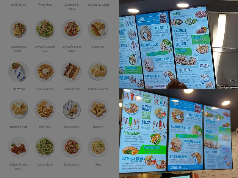 Opa! Of Greece Snyatan Shopping Centre Menu