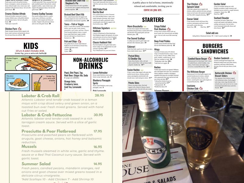 Millstone Public House King's Wharf Menu