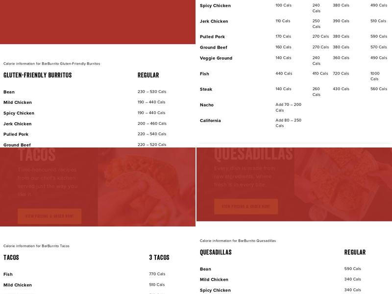 barBURRITO Menu