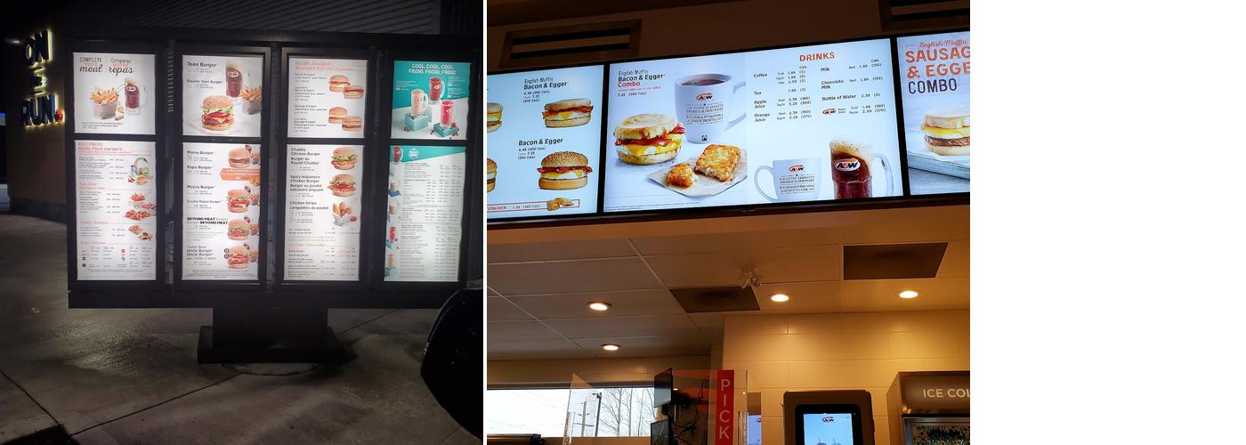 A&W Canada Menu