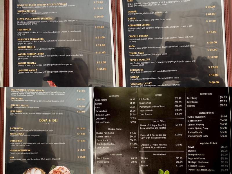 Kochin Kitchen Menu