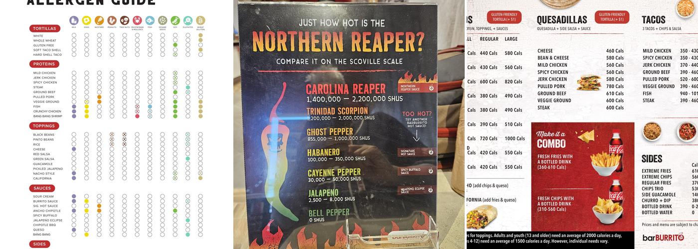 barBURRITO Menu