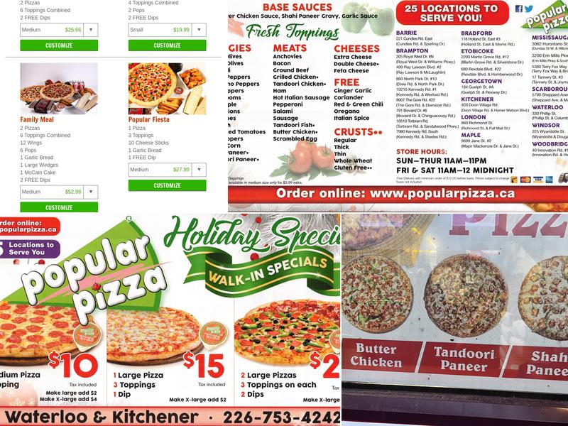 Popular Pizza Menu