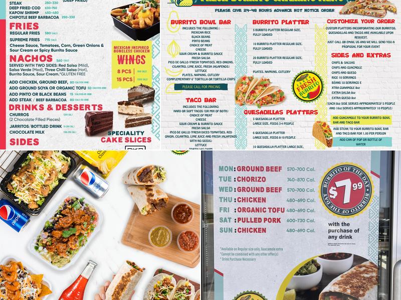 Fresh Burrito Menu