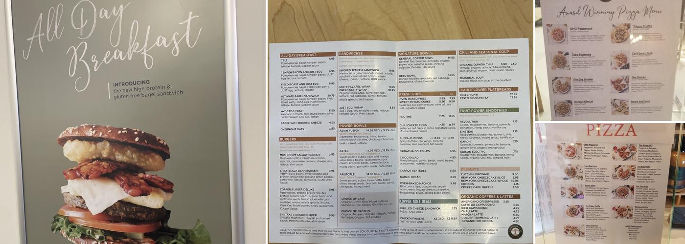 Copper Branch Menu