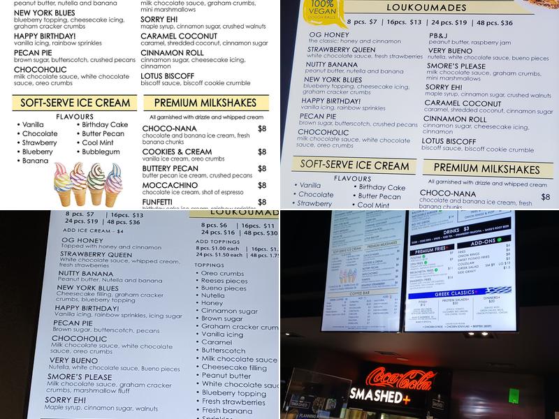 Loukoumaki x Smashed+ Menu