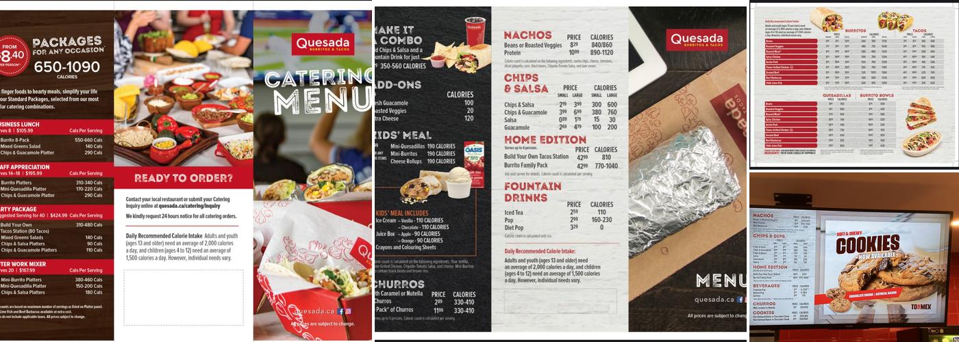 Quesada Burritos & Tacos Menu