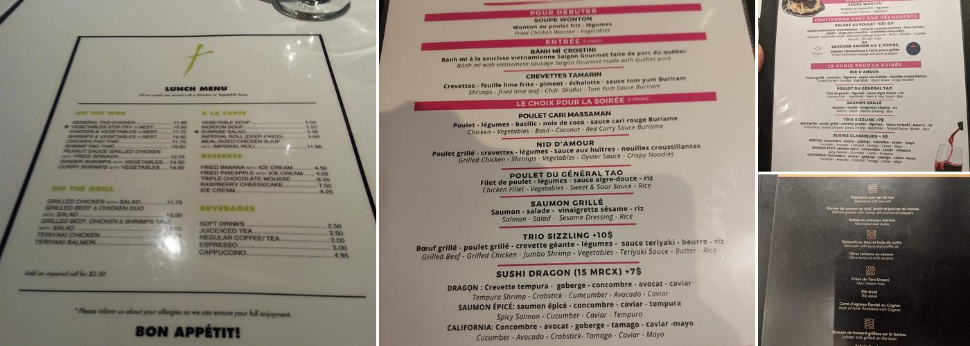 Restaurant Kyomi Laval Menu