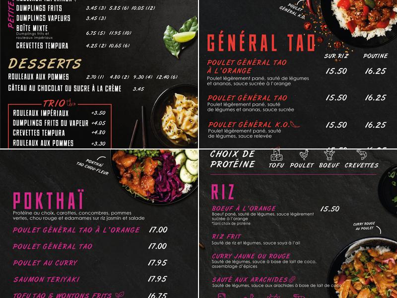 Thaïzone Menu