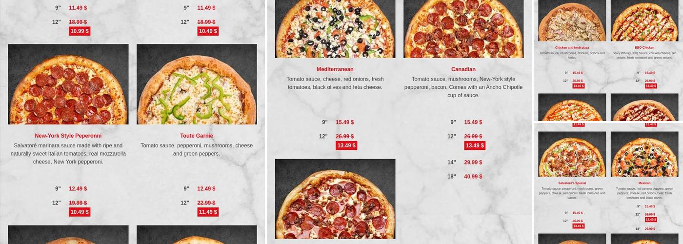 Pizza Salvatoré Menu