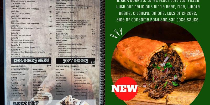 El Toro Menu