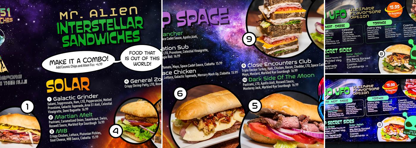 Mr. Alien Sandwiches and frozen yogurt Menu