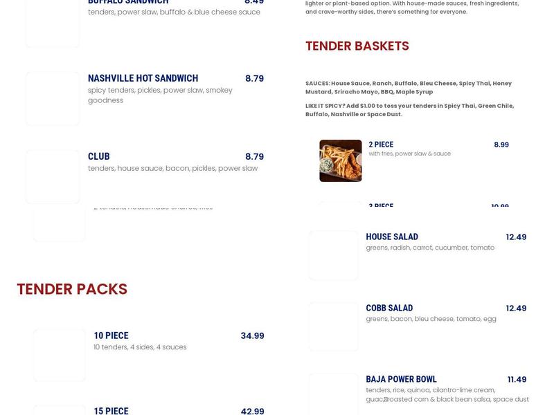 Comet Chicken Menu